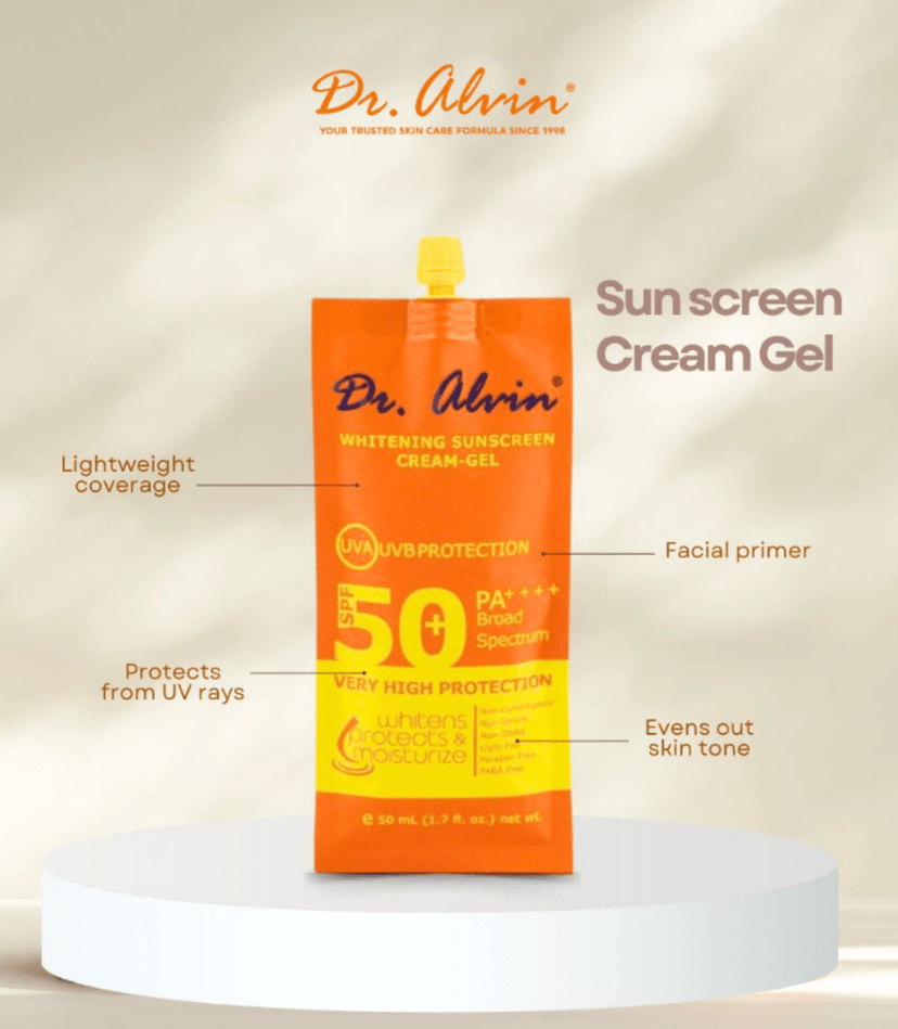 DR ALVIN WHITENING SUNSCREEN CREAM GEL - DR ALVIN SUNSCREEN