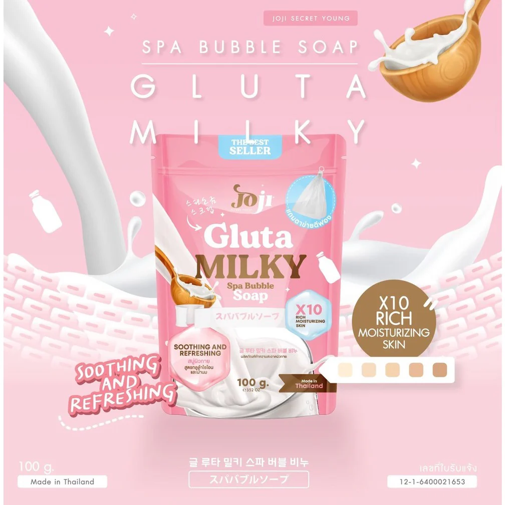 JOJI SPA BUBBLE SOAP GLUTA MILKY 100G - JOJI SOAP