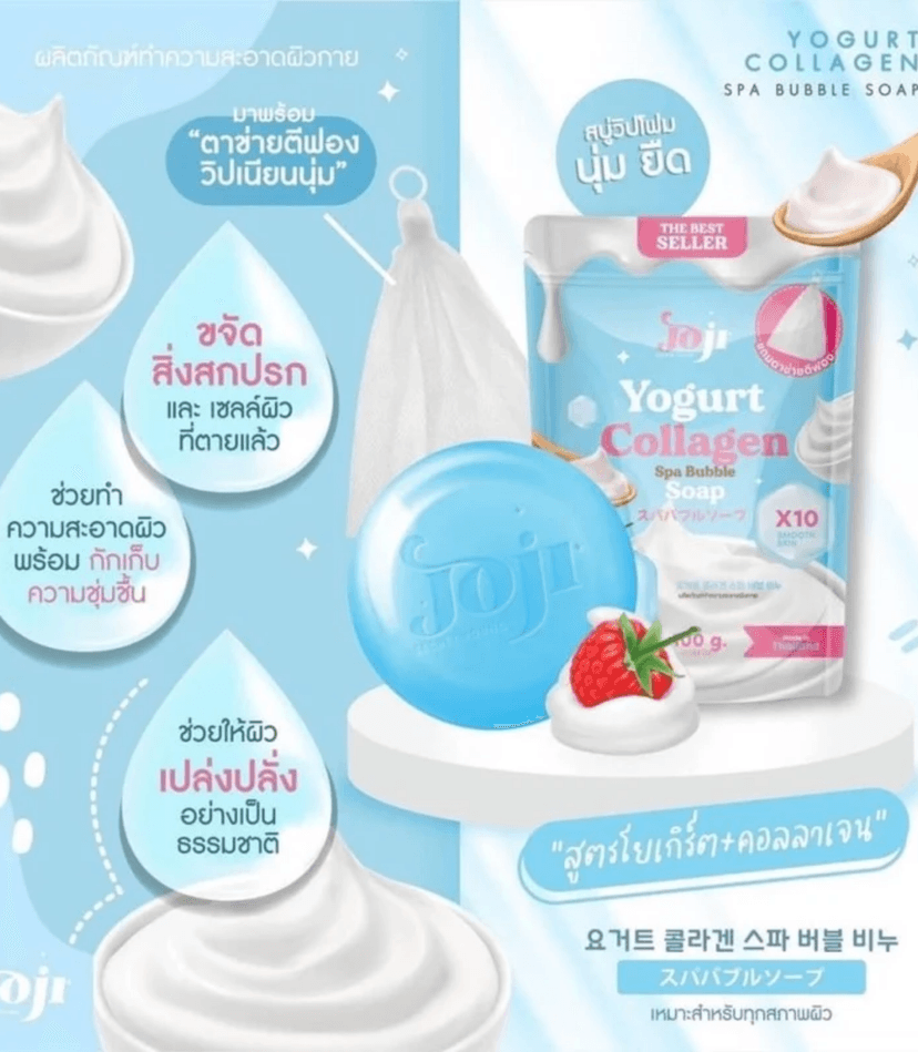 JOJI SPA BUBBLE SOAP YOGURT COLLAGEN 100G - JOJI SOAP