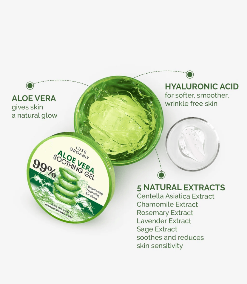 LUXE ORGANIX ALOE VERA SOOTHING GEL 99% 300ML - LUXE ORGANIX MOISTURIZER