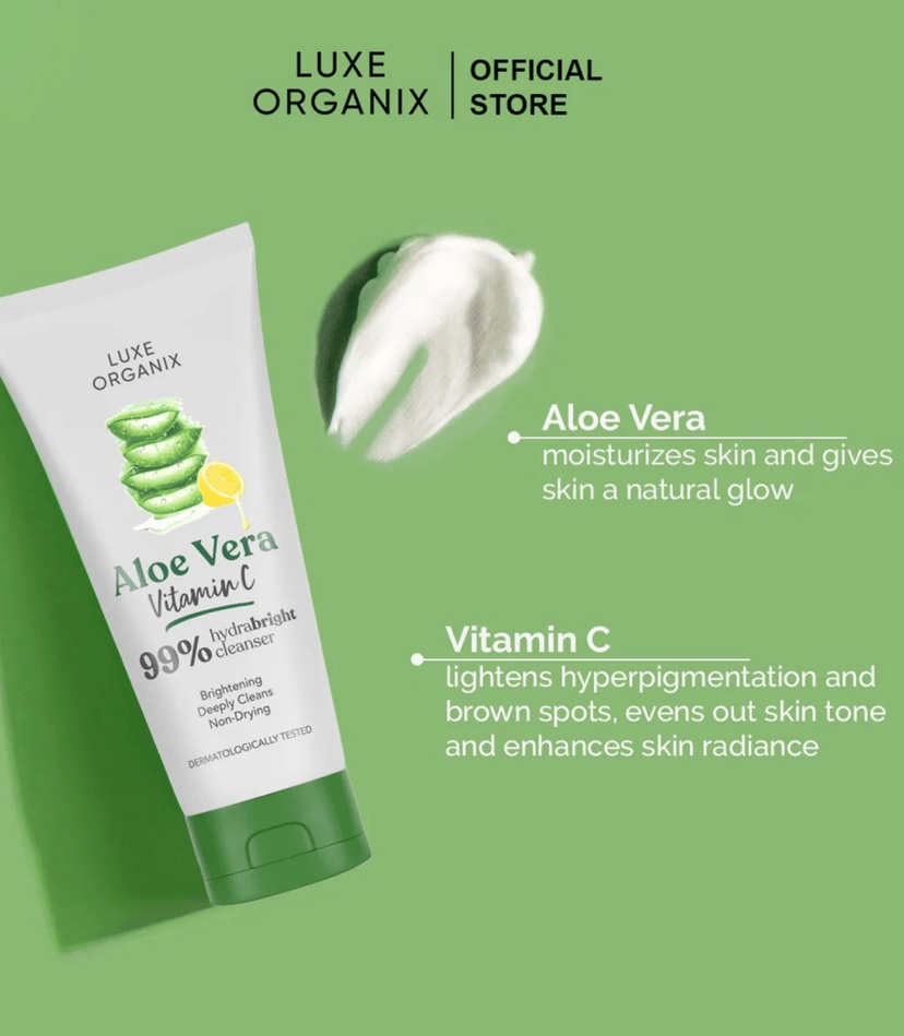 LUXE ORGANIX ALOE VERA VIT C 99% CLEANSER 120ML - LUXE ORGANIX MOISTURIZER