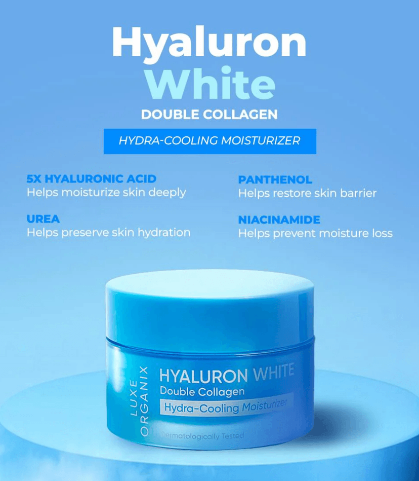 LUXE ORGANIX HYALURON WHITE HYDRA COOLIN MOIST 50G - LUXE ORGANIX MOISTURIZER