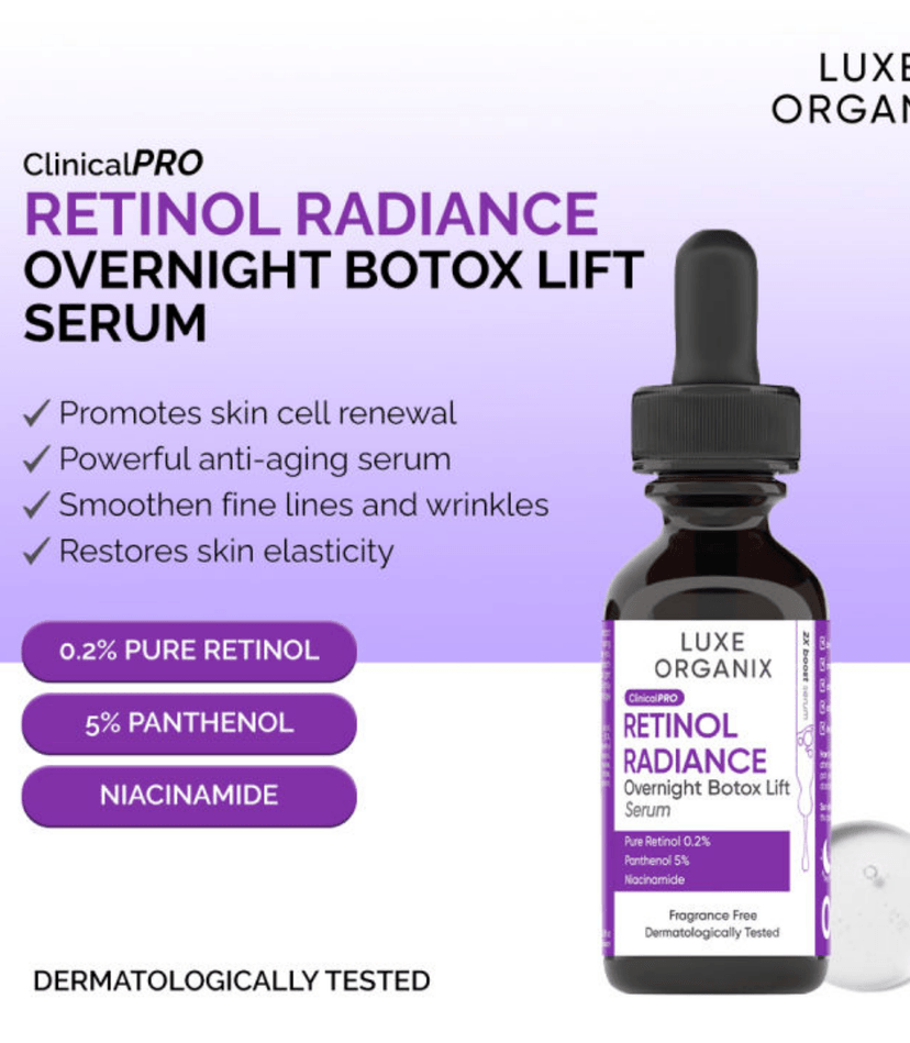 LUXE ORGANIX RETINOL RADIANCE SERUM 30ML - LUXE ORGANIX FACIAL SERUM