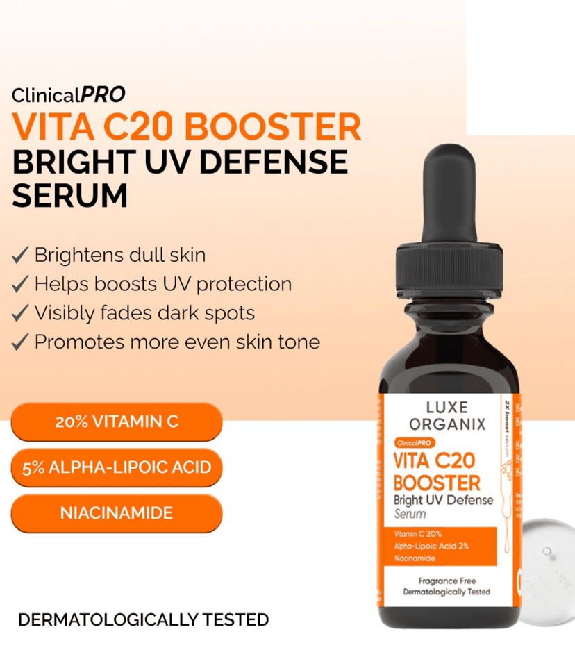 LUXE ORGANIX VITA C20 BOOSTER SERUM 30ML - LUXE ORGANIX FACIAL SERUM